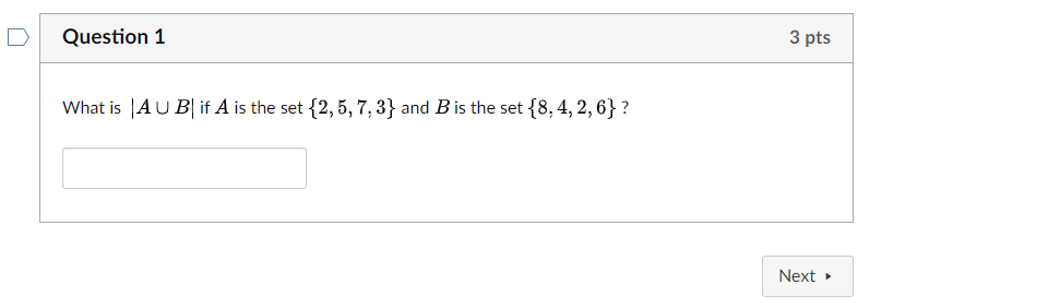 Solved What is ∣A∪B∣ if A is the set {2,5,7,3} and B is the | Chegg.com