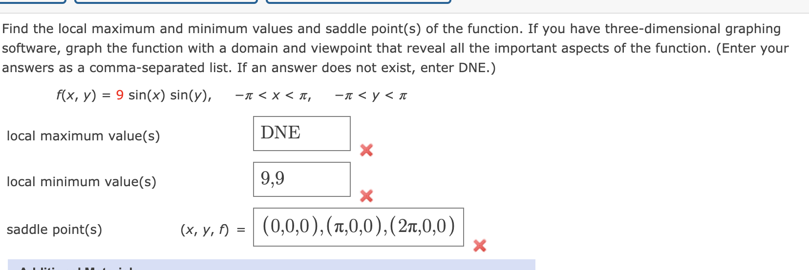 Solved Find The Local Maximum And Minimum Values And Saddle