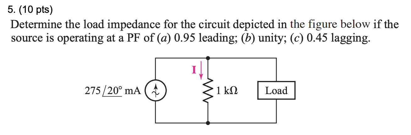 Solved Determine The Load Impedance For The Circuit Depicted | Chegg.com