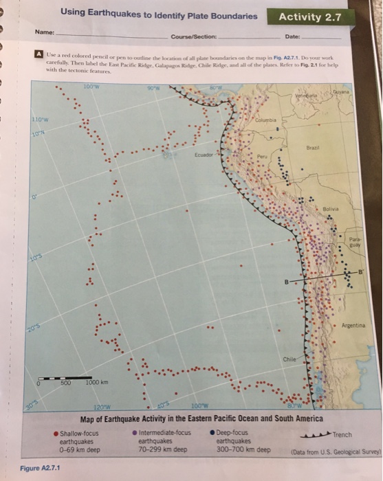 Solved Using Earthquakes To Identify Plate Boundaries | Chegg.com