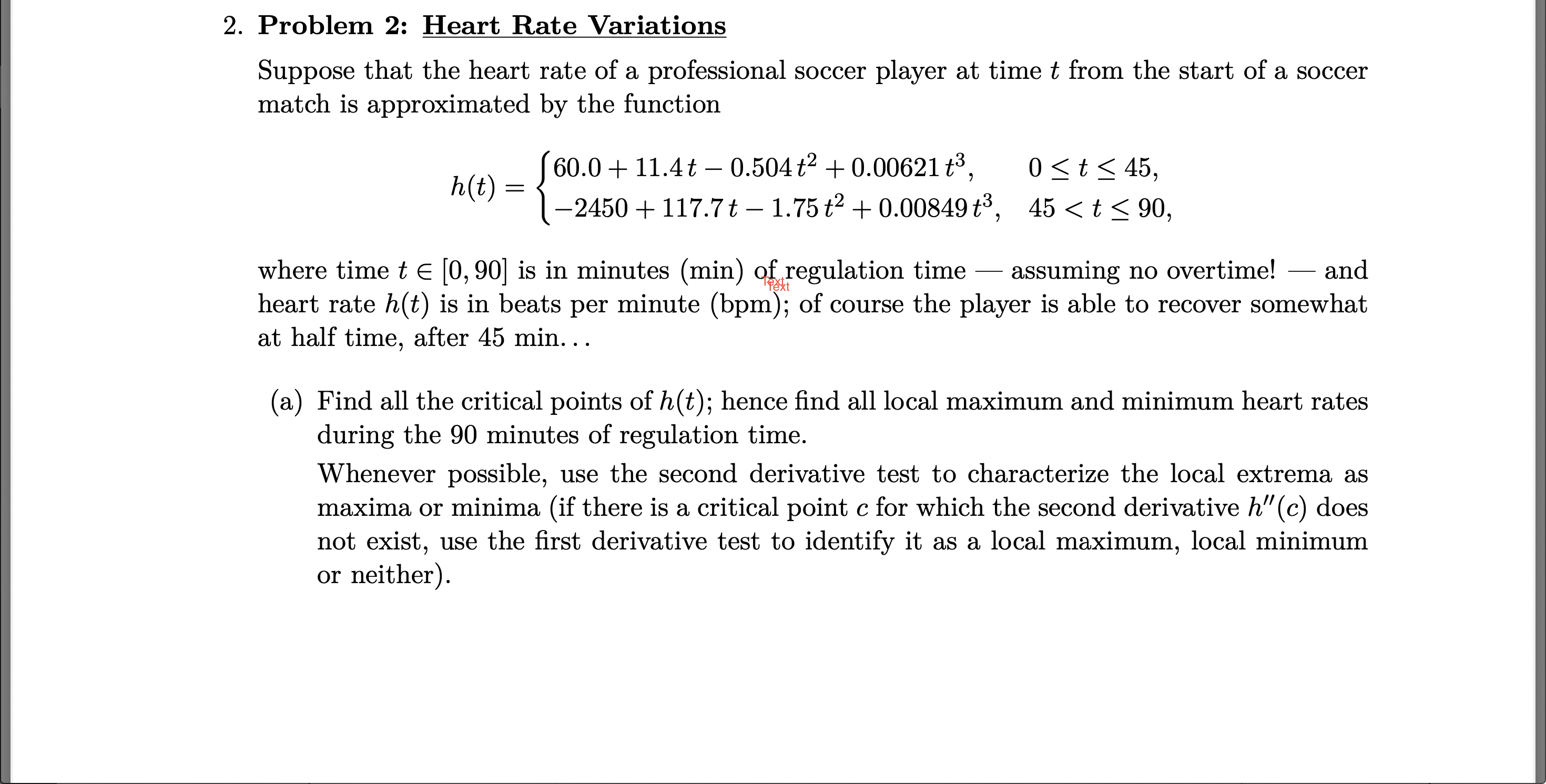 Solved Problem 2: Heart Rate VariationsSuppose that the | Chegg.com