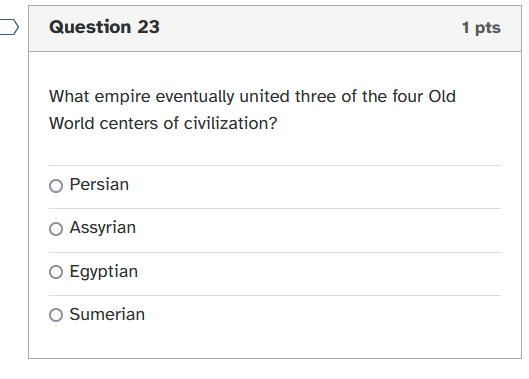 Solved Question 23 1 pts What empire eventually united three | Chegg.com