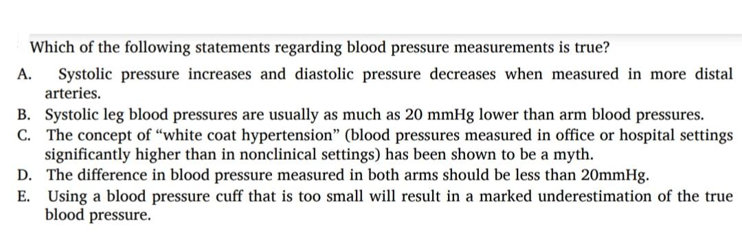 Solved Which of the following statements regarding blood | Chegg.com