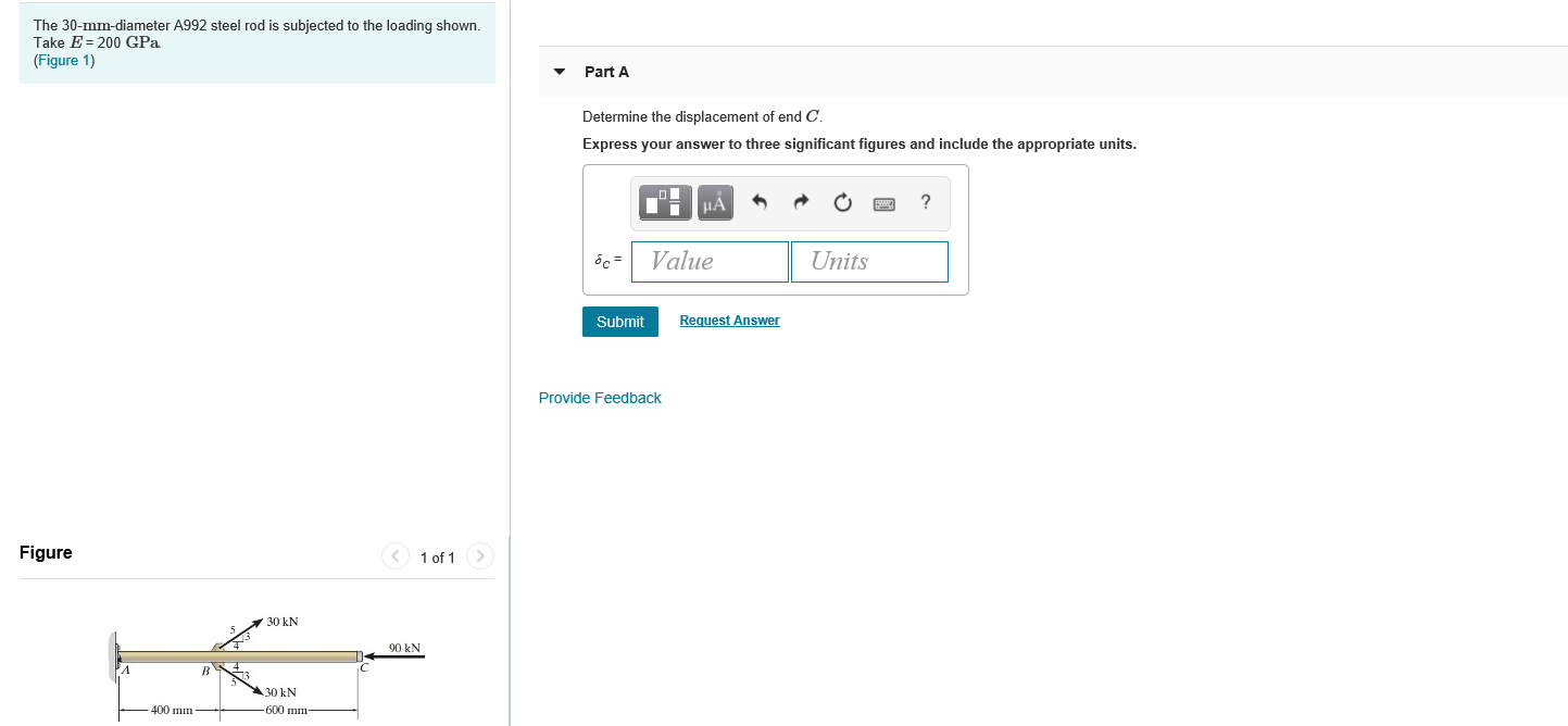 Solved The 30-mm-diameter A992 steel rod is subjected to the | Chegg.com