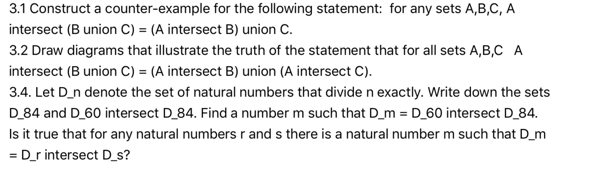 Solved 3.1 Construct a counter-example for the following | Chegg.com