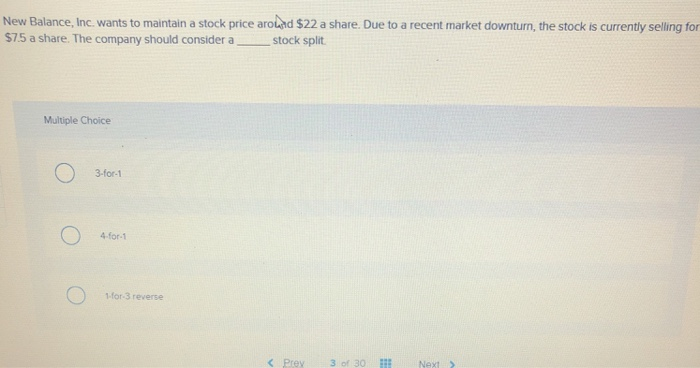 Solved New Balance Inc. wants to maintain a stock price Chegg