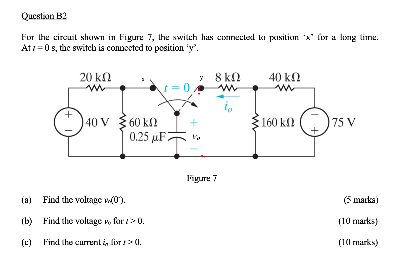 Solved Question B2 For The Circuit Shown In Figure 7, The | Chegg.com