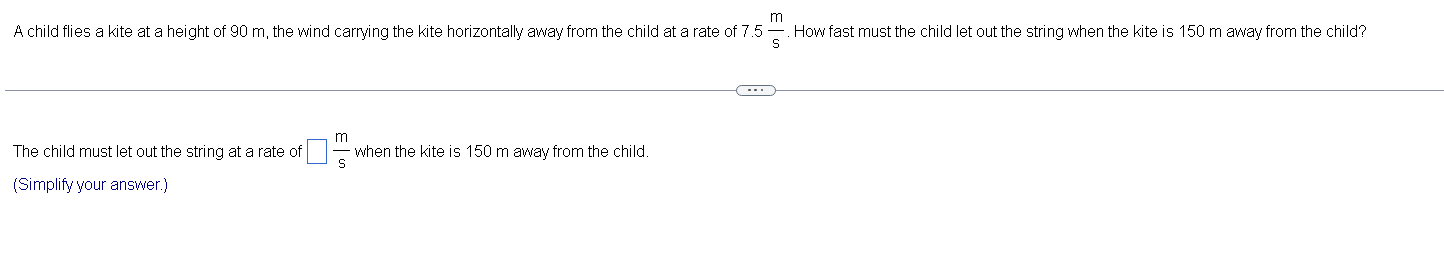 Solved A child flies a kite at a height of 90 m, the wind | Chegg.com