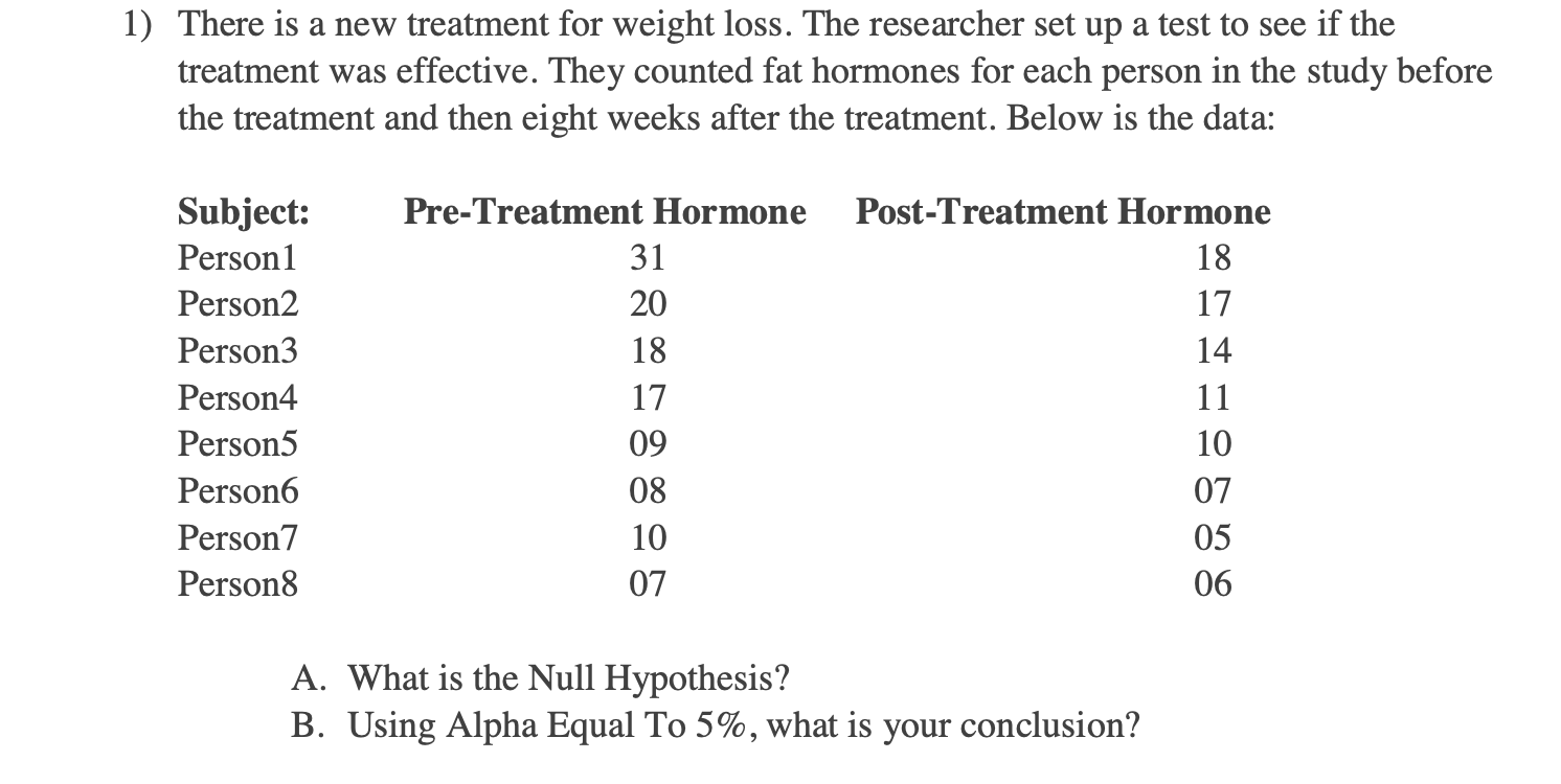 Solved There Is A New Treatment For Weight Loss. The | Chegg.com