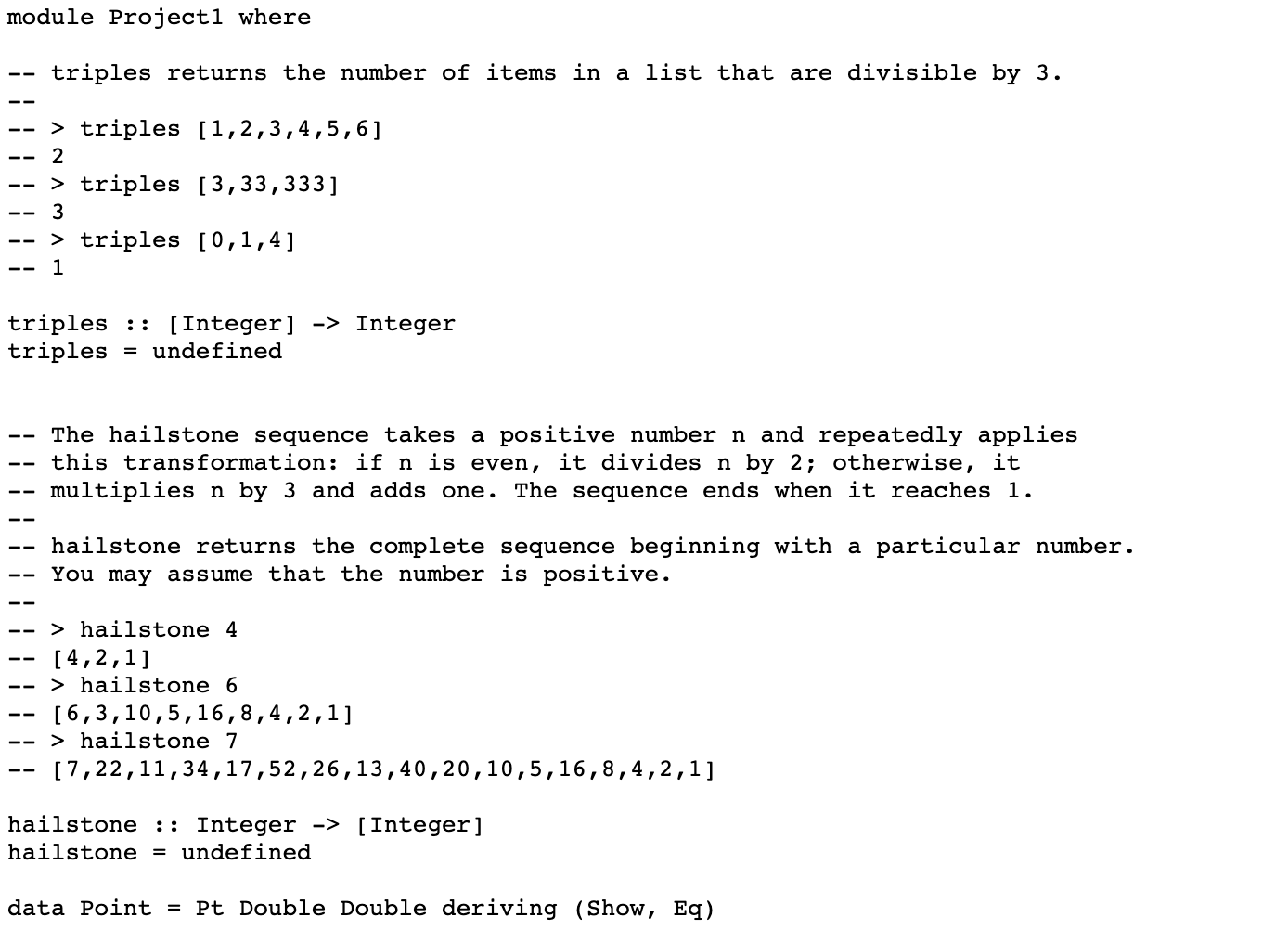 Module Projecti Where Triples Returns The Numbe