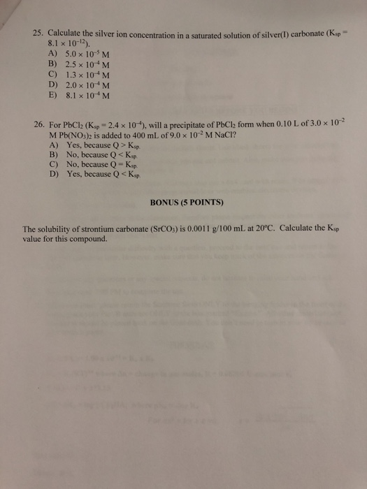 Solved 25. Calculate the silver ion concentration in a | Chegg.com