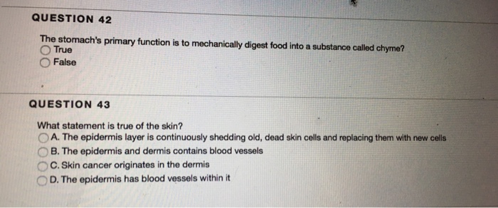 Solved The stomach s primary function is to mechanically | Chegg.com