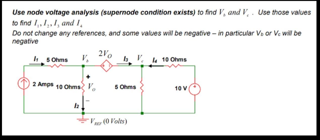 Solved Use node voltage analysis (supernode condition | Chegg.com