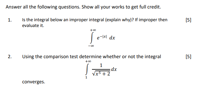 Solved Answer all the following questions. Show all your | Chegg.com