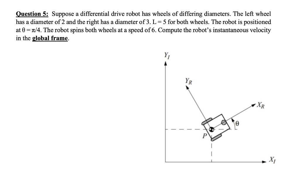Solved Question 5: Suppose a differential drive robot has | Chegg.com