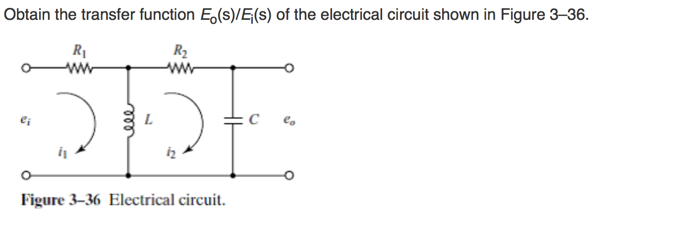 Solved Obtain The Transfer Function Eo(s)/E(s) Of The | Chegg.com