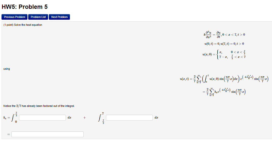 Solved HW5: Problem 5 Previous Problem Problem List Next | Chegg.com
