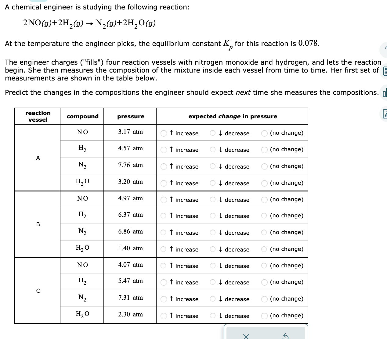 Solved A chemical engineer is studying the following