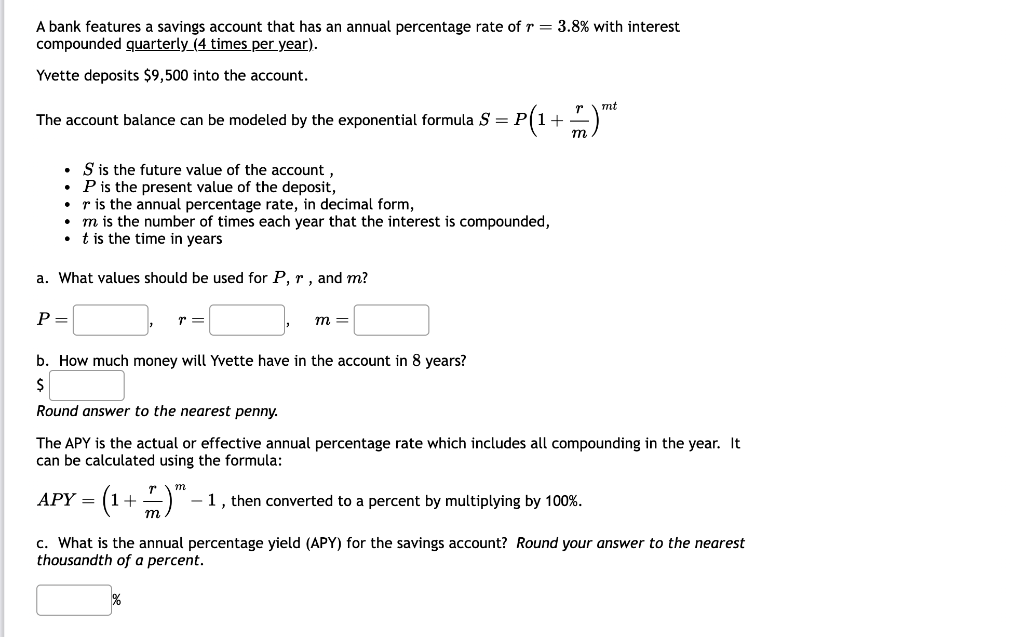 Solved A bank features a savings account that has an annual | Chegg.com