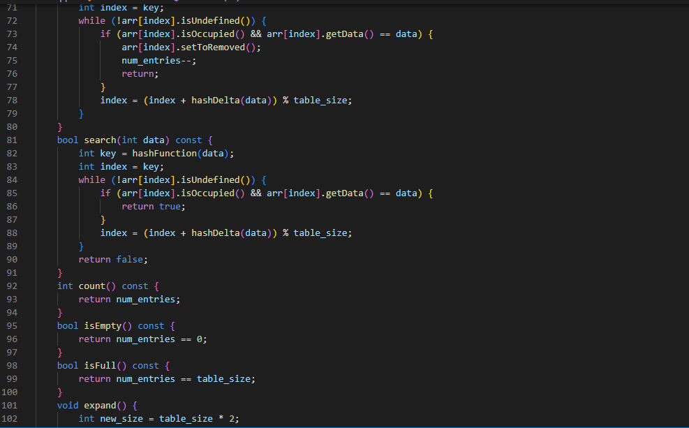 Solved Asking for help with the Hash Table Project, I am | Chegg.com