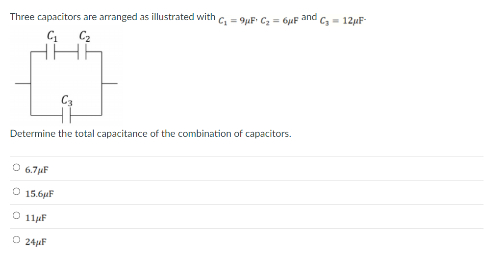 Solved Three Capacitors Are Arranged As Illustrated With C₁ | Chegg.com