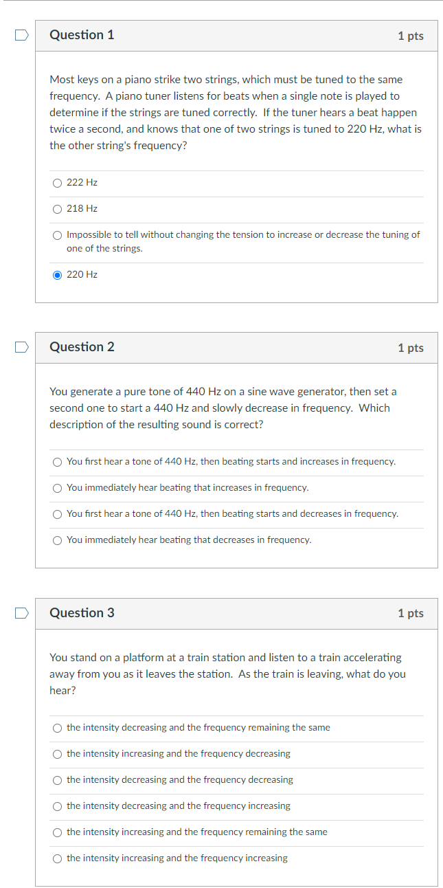 Solved Question 1 1 pts Most keys on a piano strike two | Chegg.com