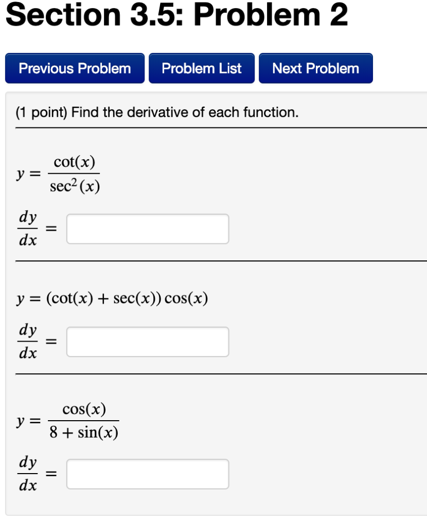 Solved Section 3.5: Problem 2 Previous Problem Problem List | Chegg.com