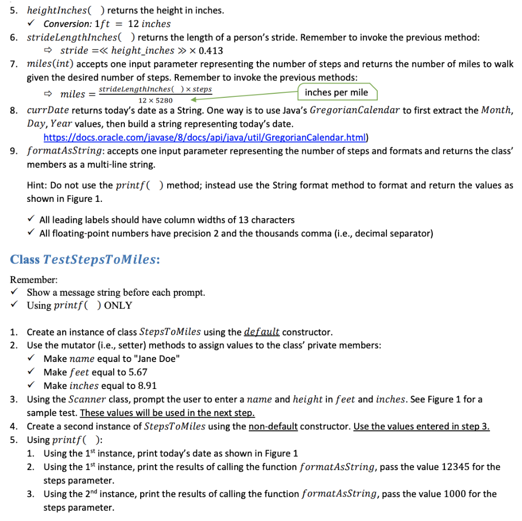 Solved Preamble A steps-to-miles calculator determines the | Chegg.com