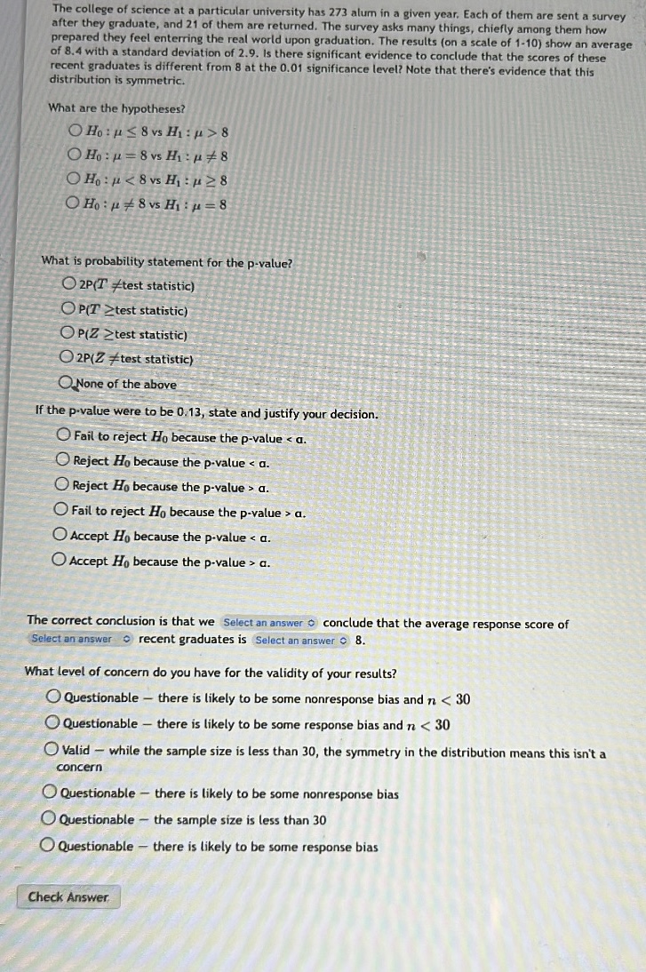 Solved The college of science at a particular university has | Chegg.com