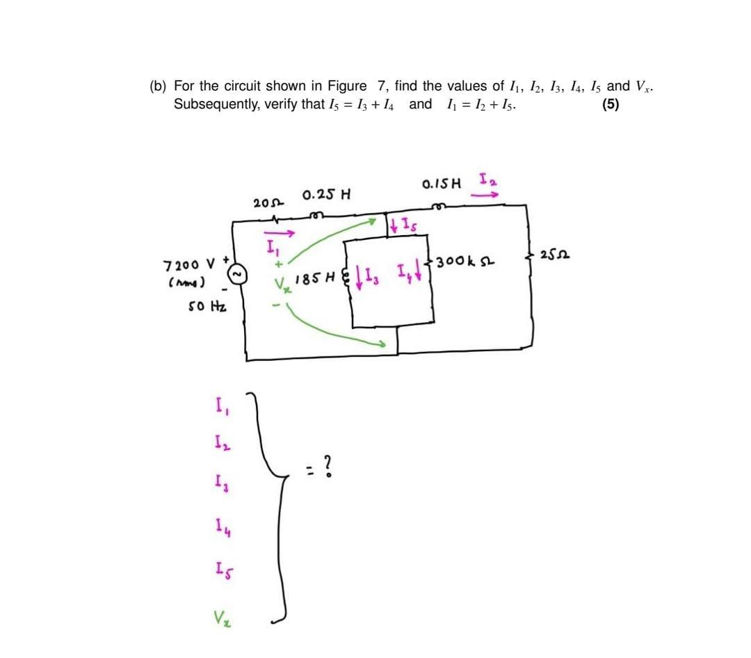 Solved (b) For the circuit shown in Figure 7, find the | Chegg.com