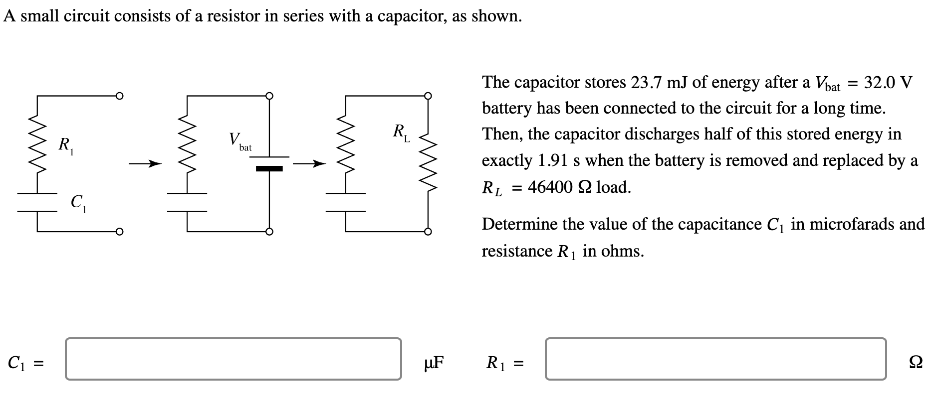 [Solved] A small circuit consists of a resistor in series