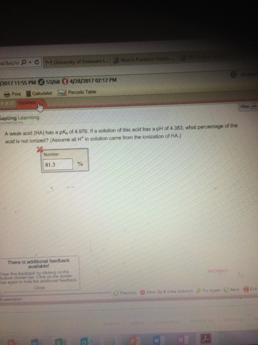 Solved A Weak Acid HA Has A PK a Of 4 976 If A Solution Chegg