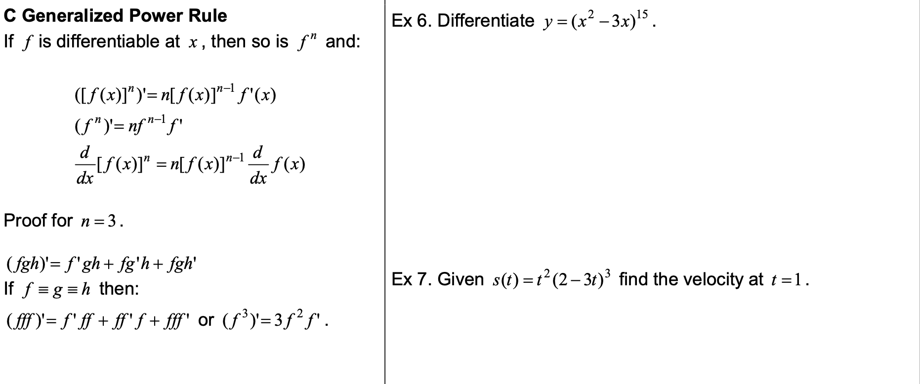 Solved C Generalized Power Rule If F Is Differentiable At Chegg Com