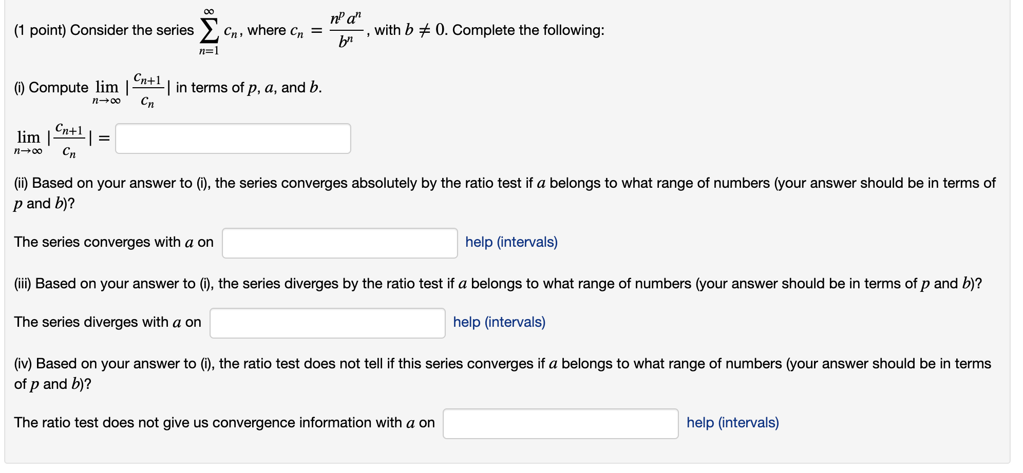 Solved Consider The Series N 1 Cn N 1 Cn Where Cn Npanb Chegg Com