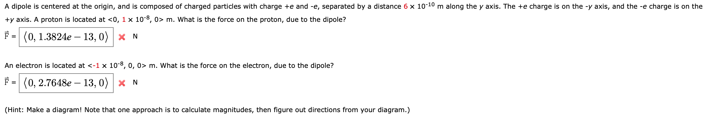 Solved A dipole is centered at the origin, and is composed | Chegg.com