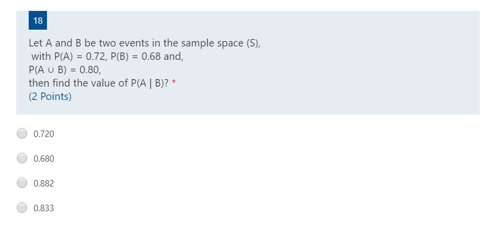 Solved 18 Let A And B Be Two Events In The Sample Space (S), | Chegg.com