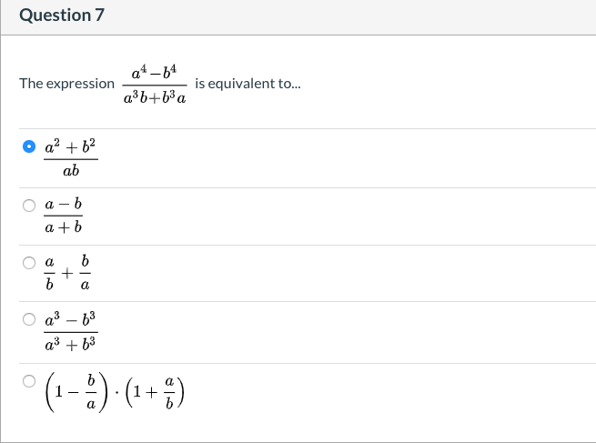 Solved Question 7 24-74 The Expression - Is Equivalent To… | Chegg.com Solved Question 7 24-74 The Expression - Is Equivalent To… | Chegg.com