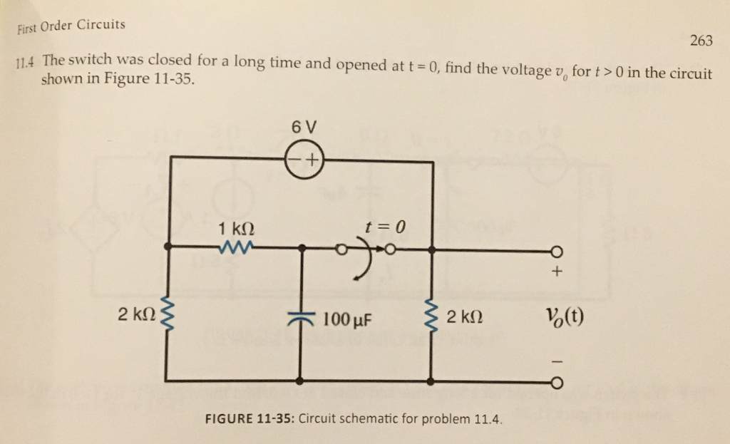 Solved First Order Circuits 263 14 The switch was closed for | Chegg.com
