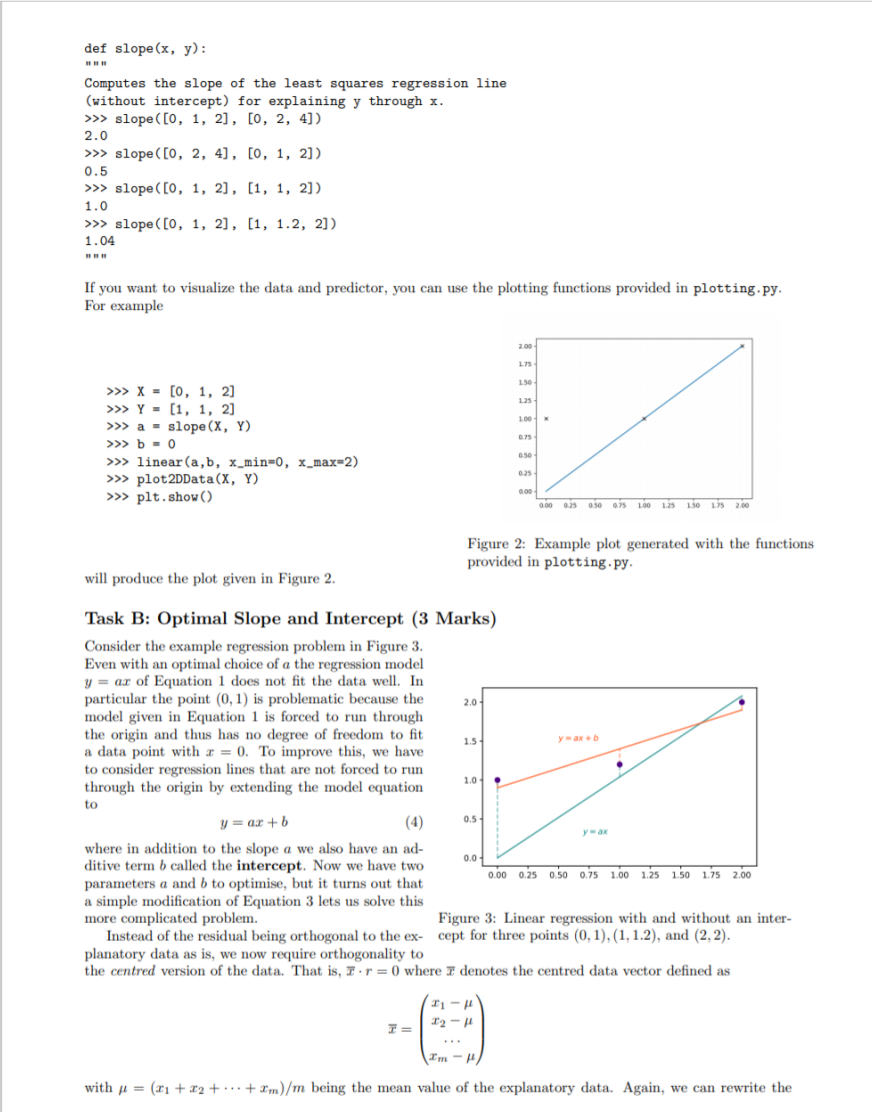 The first task is to model a linear relationship | Chegg.com