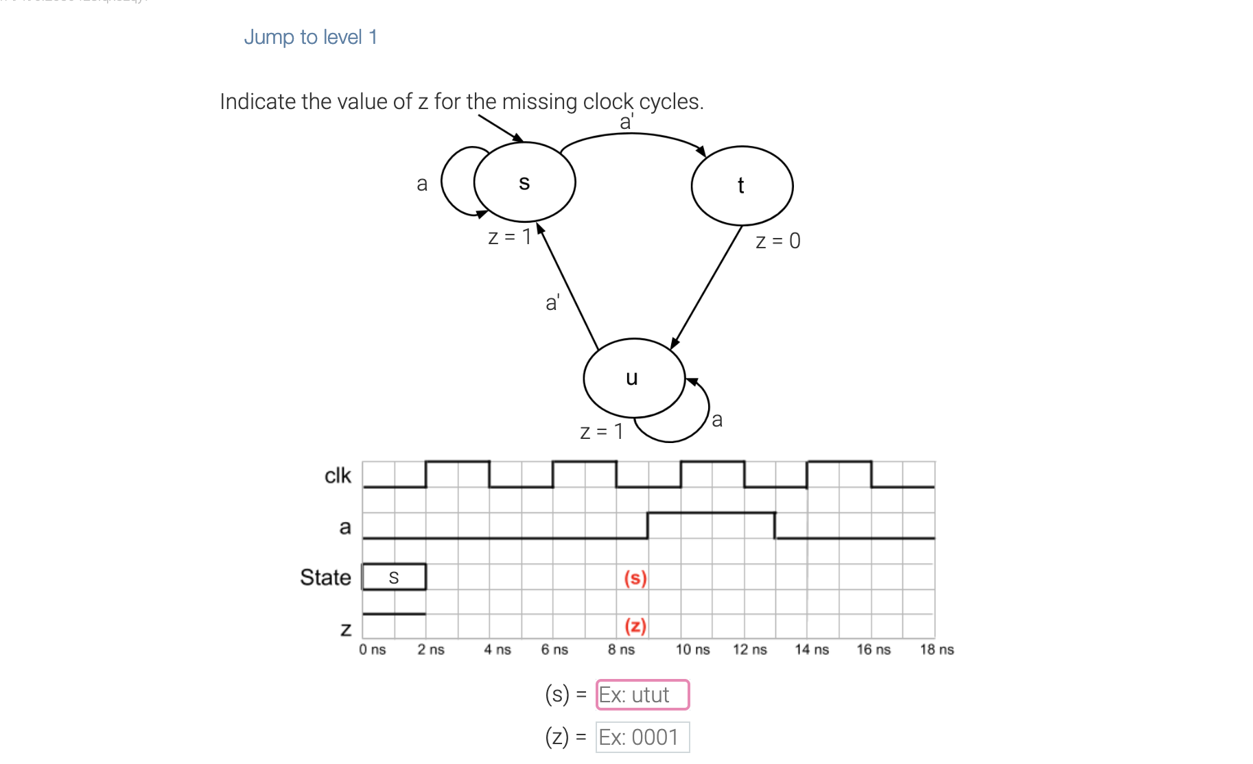 Solved Indicate the value of z for the missing clock cycles. | Chegg.com