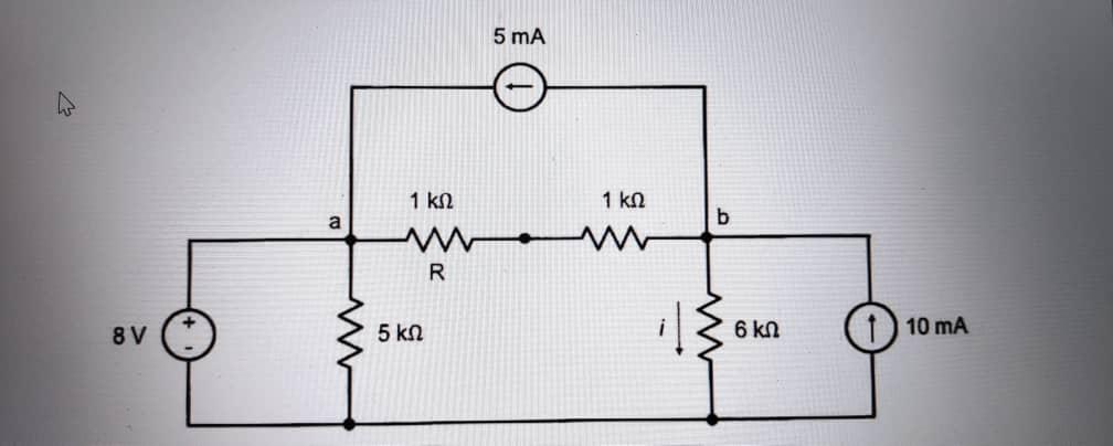 Solved first think 5mA current source was not put through a | Chegg.com