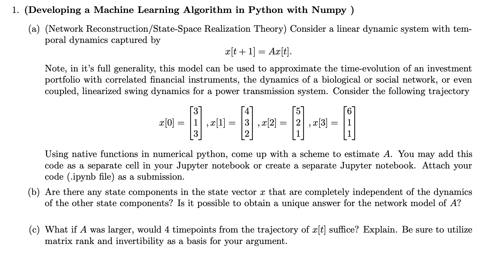 (Developing a Machine Learning Algorithm in Python | Chegg.com