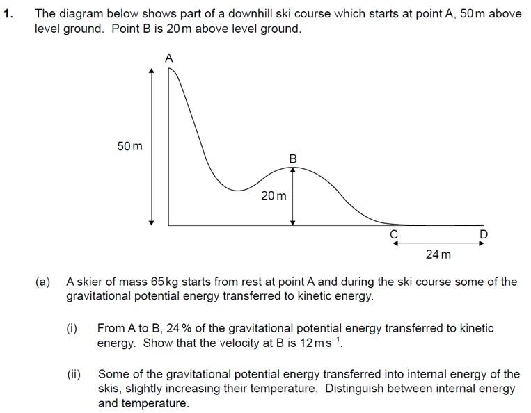 [Solved] The diagram below shows part of a downhill ski c
