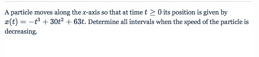Solved A particle moves along the x-axis so that at time t > | Chegg.com