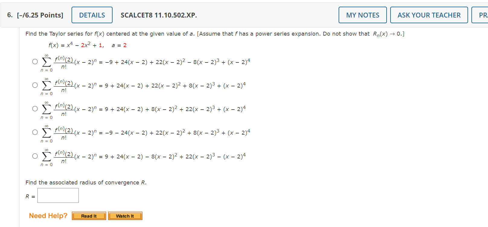 Solved Find The Taylor Series For Fx Centered At The Given 