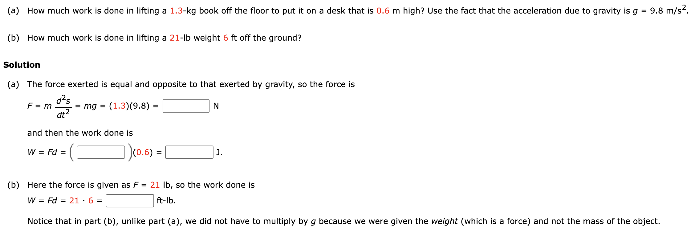 Solved (a) How much work is done in lifting a 1.3−kg book | Chegg.com