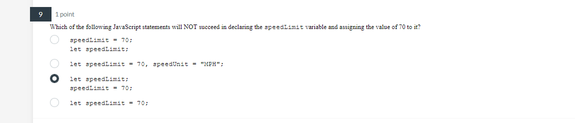 Solved Which of the following JavaScript statements will NOT | Chegg.com