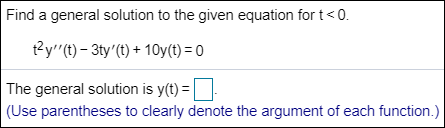 Solved Find a general solution to the given equation for | Chegg.com