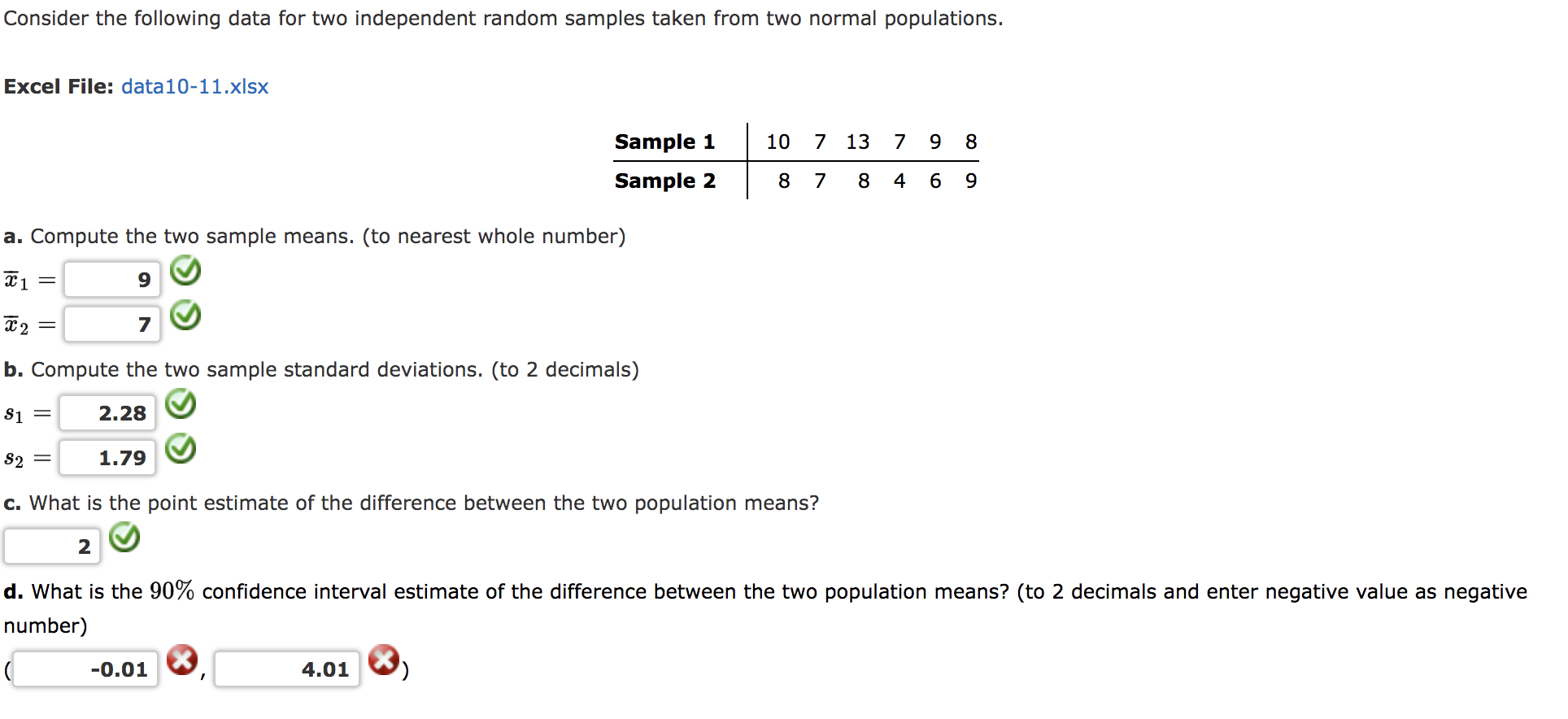 Solved Consider the following data for two independent | Chegg.com