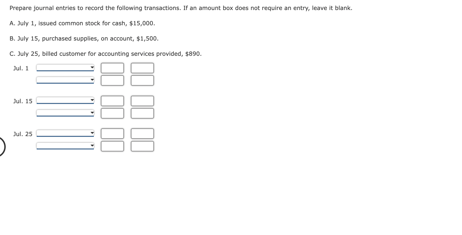Solved Prepare journal entries to record the following Chegg com
